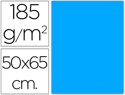 Cartulina Guarro 50x65cm. 185g/m² azul Maldivas